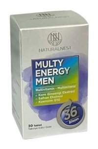 Naturalnest Multy Energy Men Aromasız Yetişkin Vitamin 30 Tablet