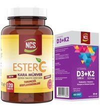Ncs C Vitamini Kara Mürver Ve Vitamin D3 K2 Karamürverli Yetişkin Vitamin 120 Tablet