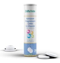 Shiffa Home Kalsiyum Magnezyum Çinko D3 Vitamini Aromasız Yetişkin Vitamin 20 Kapsül