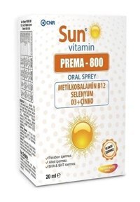 Sun Vitamin Prema 800 B12 Metilfolat Aromalı Yetişkin Vitamin 20 ml