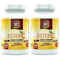 Ncs Ester C Vitamini Kara Mürver Turunçgil Karamürverli Yetişkin Vitamin 2x180 Tablet