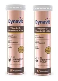 Dynavit Vitamin C Vitamin D3 Zinc Aromasız Yetişkin Vitamin 2x20 Tablet