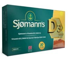 Sjomann'S Vitamin D3 Aromasız Yetişkin Vitamin 30 Softgel