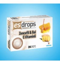 Esdrops Zencefil & Bal Ve C Vitamini Zencefil - Bal Yetişkin Vitamin 24 Pastil