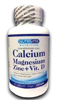 Nutrivita Kalsiyum Magnezyum D3 Vitamini Aromasız Yetişkin Vitamin 120 Tablet
