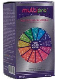 Multipro Multivitamin Ve Mineral Aromasız Yetişkin Vitamin 30 Kapsül