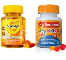 Supradyn Kids + Redoxon Kids Portakal Limon Çilek Yetişkin Vitamin 2x60 Kapsül
