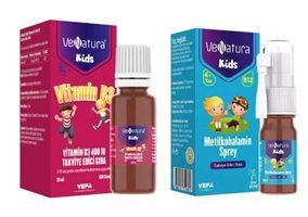 Venatura Kids Vitamin D3 + Kids Metilkobalamin Çilekli Yetişkin Vitamin 20 ml