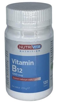 Nutrivita Vitamin B12 Vitamini Aromasız Yetişkin Vitamin 120 Tablet