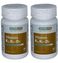 Nutrivita Vitamin K1 K2 D3 Aromasız Yetişkin Vitamin 2x60 Tablet