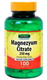 Vitapol Magnezyum Sitrat Vitamin B6 Aromasız Yetişkin Vitamin 100 Tablet
