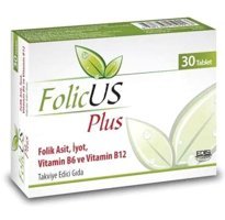 Folicus Folik Asit Aromasız Yetişkin Vitamin 30 Tablet