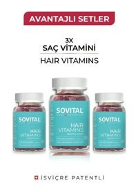 Sovital Hair Vitamins Biotin Aromasız Yetişkin Vitamin 3x60 Adet