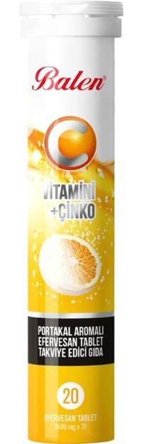 Balen C Vitamini Ve Çinko Portakallı Yetişkin Vitamin 20 Tablet