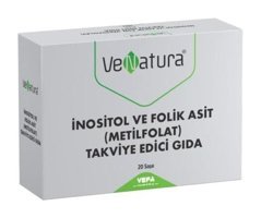 Venatura Inositol Folik Asit Metilfolat Yetişkin Vitamin 30 Kapsül