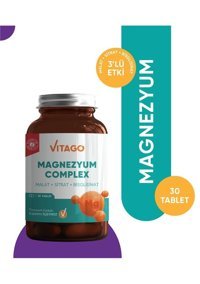 Vitago Magnezyum Complex Aromasız Yetişkin Vitamin 30 Tablet
