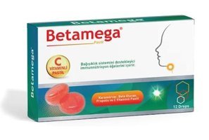 Betamega Boğaz Pastili Karamürverli Yetişkin Vitamin 12 Kapsül