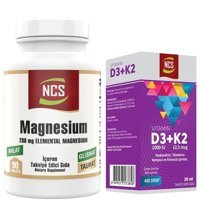 Ncs Magnesium Malat Glisinat Taurat - Vitamin D3K2 Aromasız Yetişkin Vitamin 90 Tablet - 20 ml