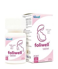 Foliwell Folik Asit İyot Aromasız Yetişkin Vitamin 90 Tablet
