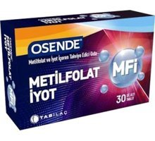 Osende Mfi Metilfolat Iyot Aromasız Yetişkin Vitamin 30 Kapsül