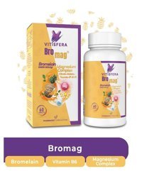 Vitisfera Bromag Bromelain Magnezyum Kompleks Vitamin B6 Ananas Yetişkin Vitamin 60 Tablet