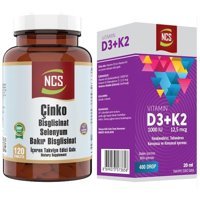 Ncs Çinko Bisglisinat Ve Bakır Selenium Ve Vitamin D3 K2 Aromasız Yetişkin Vitamin 20 ml - 120 Tablet