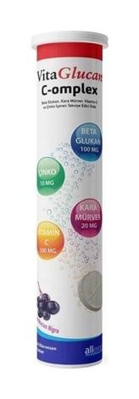 Allergo Vitaglucan C-Omplex Efervesan Aromasız Yetişkin Vitamin 20 Tablet
