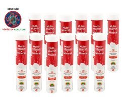 Sunlife Multivitamin Mineral Efervesan Aromasız Yetişkin Vitamin 12x20 Tablet