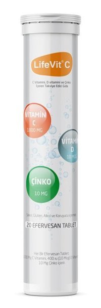 Lifevit C Vitamini Aromasız Yetişkin Vitamin 20 Tablet