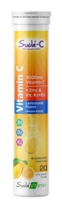 Suda-C Vitamin C Efervesan Limonlu Yetişkin Vitamin 20 Tablet