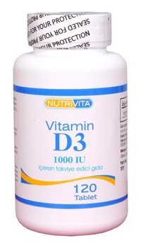 Nutrivita Vitamin D3 Aromasız Yetişkin Vitamin 120 Tablet