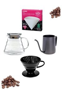 Black Goat Barista Drip Filter Cam 1 lt Kapaklı Sürahi