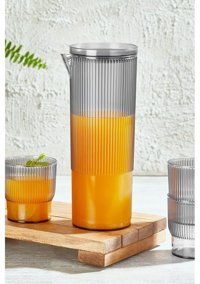 Morlimon Akrilik 1.1 lt Kapaklı Sürahi Antrasit