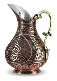 Sultan Cam 1 lt Kapaklı Sürahi Bakır