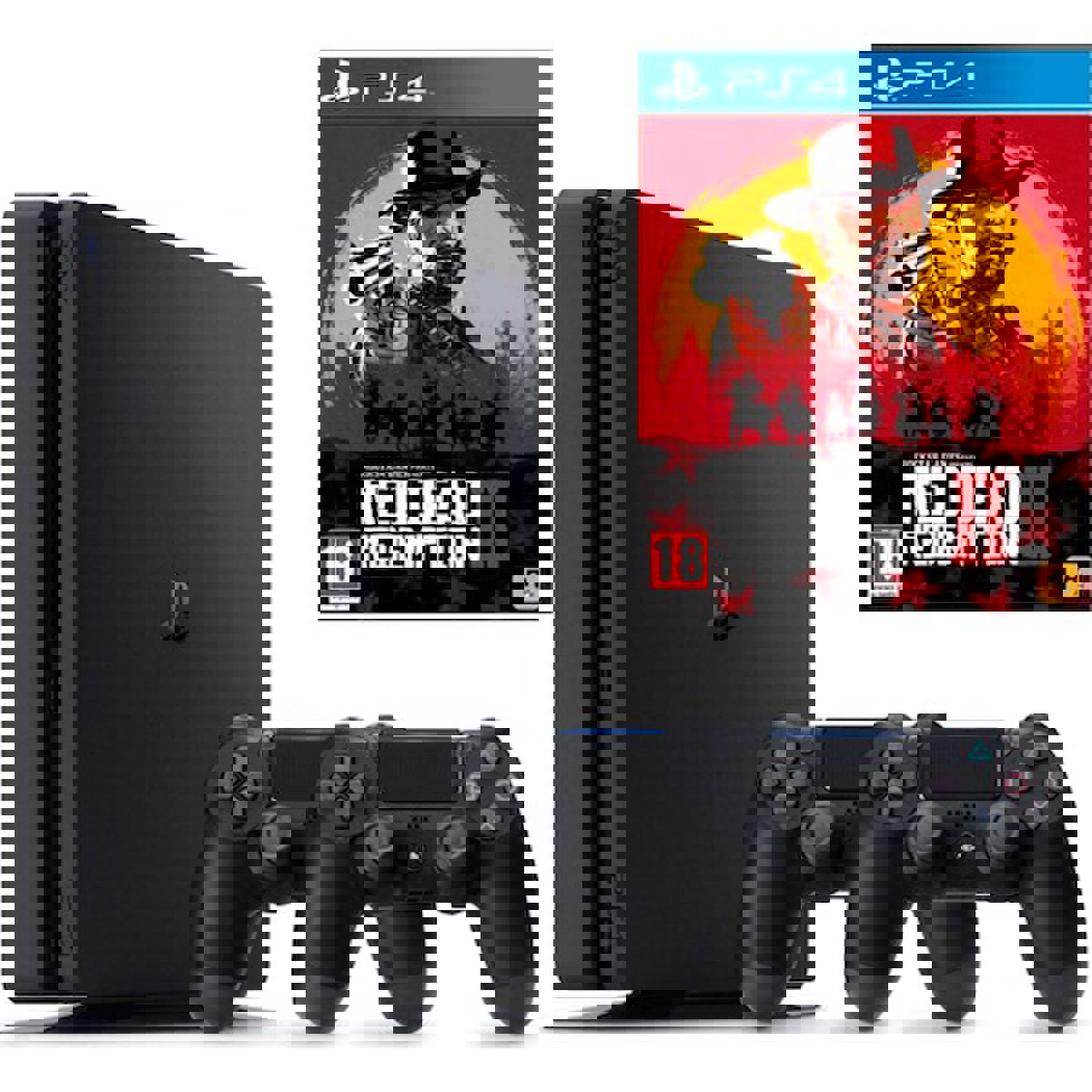 Sony Playstation 4 Slim 1 TB + 2 DualShock Kol + PS4 Red Dead Redemption 2
