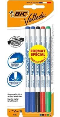 Bic Velleda 5 Adet Silinebilir Çok Renkli Tahta Kalemi