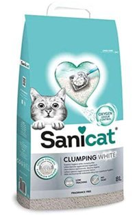 Sanicat Clumping White Topaklanan İnce Taneli Bentonit Kedi Kumu 8 lt