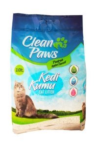 Clean Paws Pudra Kokulu Topaklanan Kalın Taneli Kedi Kumu 10 kg