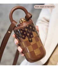 Haiyaao Mug Çelik 400 ml Termos Kahverengi
