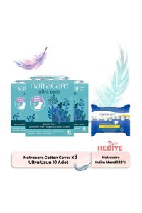 Natracare Organic Cotton Cover Organik Orta Ultra Uzun 10'lu Hijyenik Ped 3 Adet
