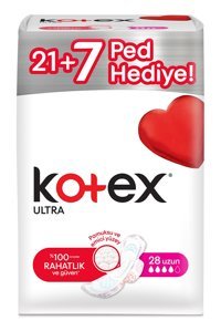 Kotex Organik Antialerjik Orta Ultra Uzun 28'li Hijyenik Ped 12 Adet