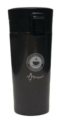 Penguen Black Coffe Mug Png-3044 Çelik 350 ml Termos Siyah
