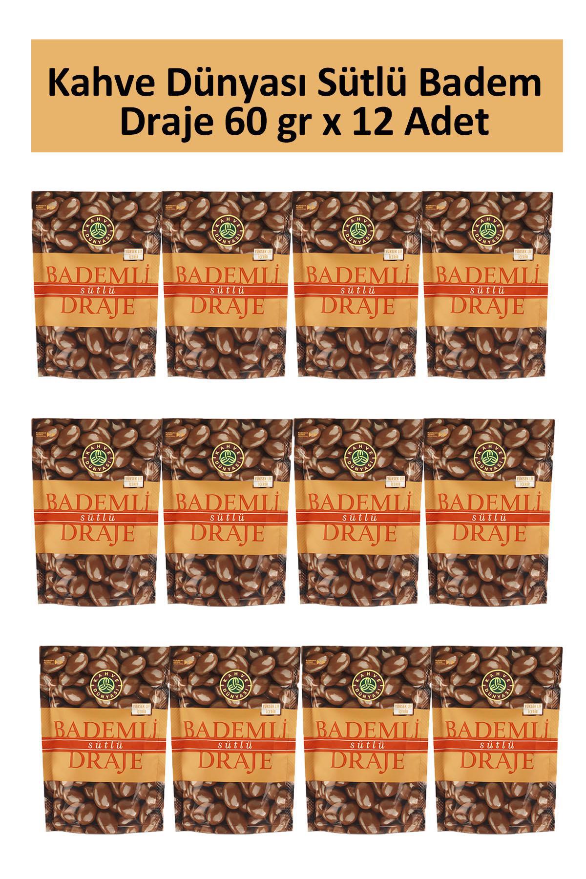 Kahve Dünyası Draje Bademli Sütlü Çikolata 12x60 gr