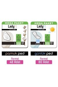Lady Fit Pamuk Organik Antialerjik Orta Normal 128'li Hijyenik Ped 2 Adet