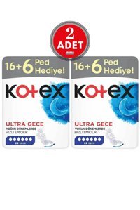 Kotex Ultra Dev Eko Organik Antialerjik Orta Gece 22'li Hijyenik Ped 2 Adet