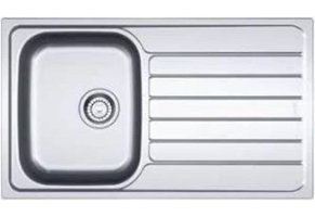 Franke Skl 611 500 mm Damlalıklı Tezgah Üstü Tek Gözlü Dikdörtgen Sağ Paslanmaz Çelik Eviye Gri