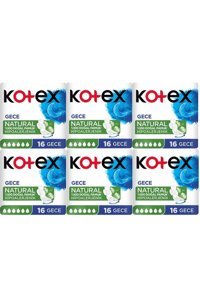 Kotex Natural Organik Antialerjik Orta Gece 16'lı Hijyenik Ped 1 Adet