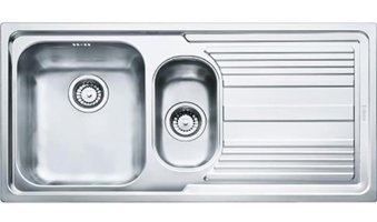 Franke Logica Line LLL 651 500 mm Damlalıklı Tezgah Üstü 1.5 Gözlü Dikdörtgen Sağ Paslanmaz Çelik Eviye Gri