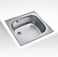 Teka E50 465.440 420 mm Damlalıksız Tezgah Üstü Tek Gözlü Kare Orta Paslanmaz Çelik Eviye Gri