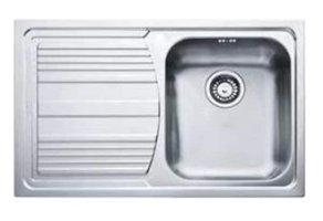 Franke LLX 611 Logicaline 500 mm Damlalıklı Tezgah Üstü Tek Gözlü Dikdörtgen Sağ Paslanmaz Çelik Eviye Gri